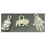 Hamsa, Elephant, Buddha Charms