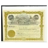 Wisdom Silver Mining Company Stock Certificate - Wisdom Silver Mining Company Stock Certificate -
