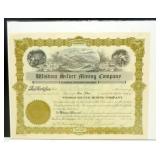 Wisdom Silver Mining Company Stock Certificate -