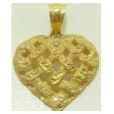 10k Gold Heart Pendant - 1.5 grams