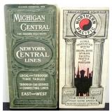 (2) 1905 Railroad Timetable/Map Brochures