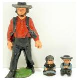 Vintage Cast Iron - Amish Man with 2 Children Vintage Cast Iron - Amish Man with 2 Children