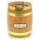 Vintage First Wisconsin Barrel Bank with Key - 6"