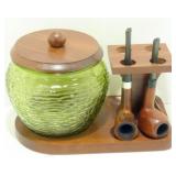 * Vintage Pipe Stand with 2 Pipes * Vintage Pipe Stand with 2 Pipes
