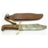 15" Buck Style Knife with Leather Sheath