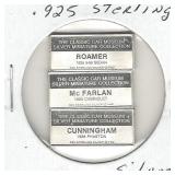 3 pc. Set of .925 Sterling Silver Classic Car 3 pc. Set of .925 Sterling Silver Classic Car