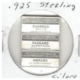 3 pc. Set of .925 Sterling Silver Classic Car 3 pc. Set of .925 Sterling Silver Classic Car