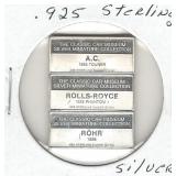 3 pc. Set of .925 Sterling Silver Classic Car 3 pc. Set of .925 Sterling Silver Classic Car