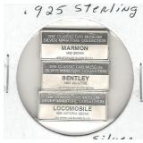 3 pc. Set of .925 Sterling Silver Classic Car 3 pc. Set of .925 Sterling Silver Classic Car