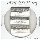 3 pc. Set of .925 Sterling Silver Classic Car 3 pc. Set of .925 Sterling Silver Classic Car