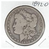 1892-O Morgan Silver Dollar