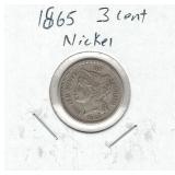 1865 Three Cent Nickel 1865 Three Cent Nickel
