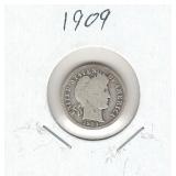 1909 U.S. Silver Barber Dime