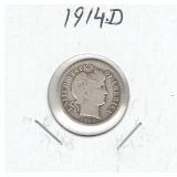 1914-D U.S. Silver Barber Dime