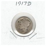 1917-D Mercury Silver Dime