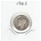 1916-S Mercury Silver Dime