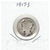 1917-S Mercury Silver Dime