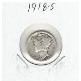 1918-S Mercury Silver Dime