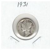 1931 Mercury Silver Dime 1931 Mercury Silver Dime