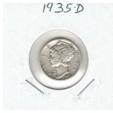 1935-D Mercury Silver Dime