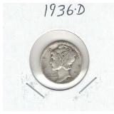 1936-D Mercury Silver Dime 1936-D Mercury Silver Dime