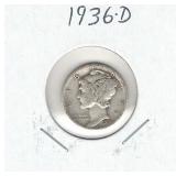 1936-D Mercury Silver Dime