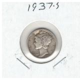 1937-S Mercury Silver Dime