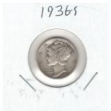 1936-S Mercury Silver Dime 1936-S Mercury Silver Dime