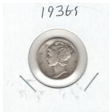 1936-S Mercury Silver Dime