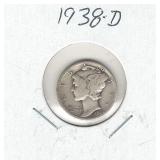 1938-D Mercury Silver Dime 1938-D Mercury Silver Dime