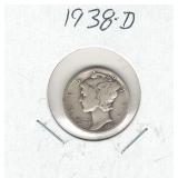 1938-D Mercury Silver Dime