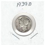 1939-D Mercury Silver Dime