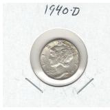 1940-D Mercury Silver Dime 1940-D Mercury Silver Dime