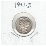 1941-D Mercury Silver Dime