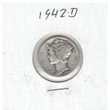 1942-D Mercury Silver Dime