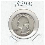 1934-D Washington Silver Quarter 1934-D Washington Silver Quarter