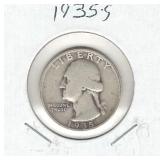 1935-S Washington Silver Quarter