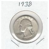 1938 Washington Silver Quarter