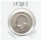 1938-S Washington Silver Quarter