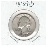 1939-D Washington Silver Quarter