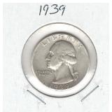 1939 Washington Silver Quarter