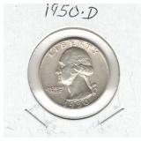 1950-D Washington Silver Quarter