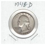 1948-D Washington Silver Quarter