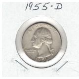 1955-D Washington Silver Quarter