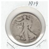 1919 Walking Liberty Silver Half Dollar