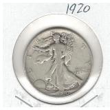 1920 Walking Liberty Silver Half Dollar