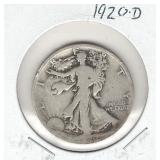 1920-D Walking Liberty Silver Half Dollar