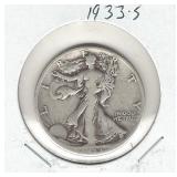 1933-S Walking Liberty Silver Half Dollar