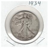 1934 Walking Liberty Silver Half Dollar