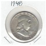 1948 Franklin Silver Half Dollar